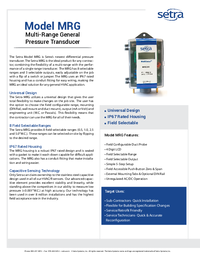 Thumbnail of document Data Sheet - MRG Multi-Range General Pressure Transducer
